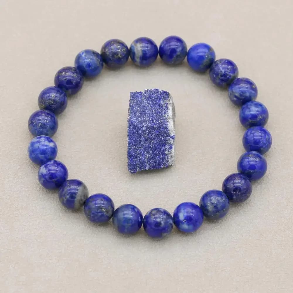 Braccialetto con perline di lapislazzuli da 8mm 5A con pietra naturale bracciale con ciondoli Chakra da donna e da uomo regali di gioielli fatti a mano