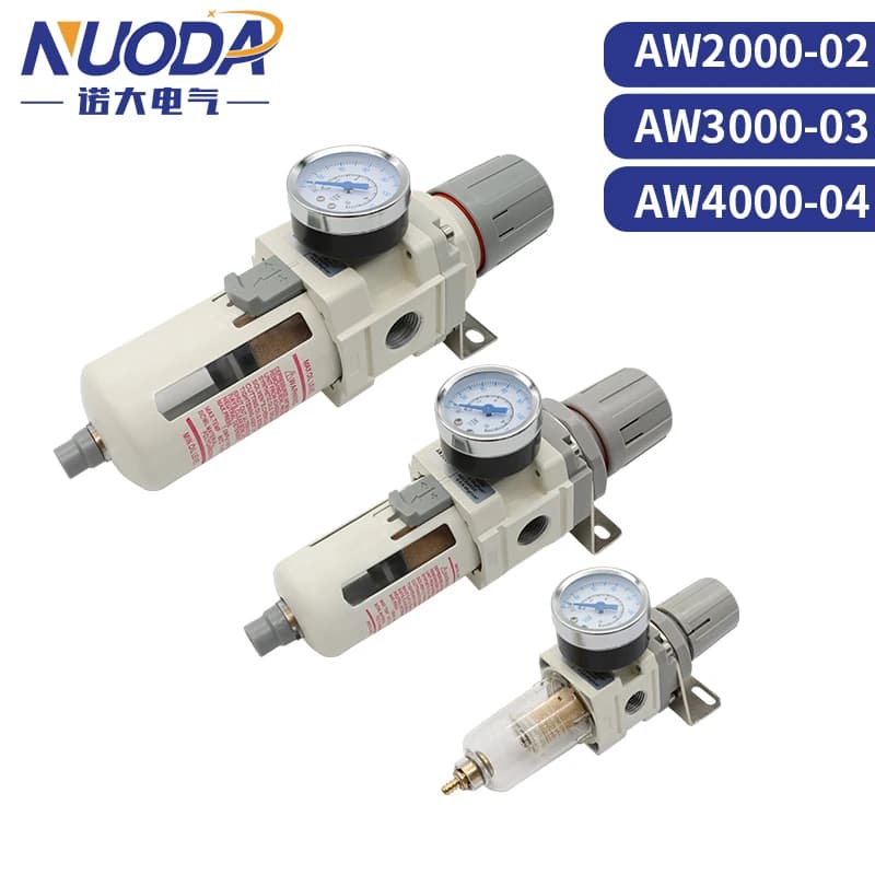 Regolatore di Pressione dell'Aria Pneumatica AW2000-02 AW3000-03 AW4000-04 con Filtro Separatore Olio e Controllore per Compressore