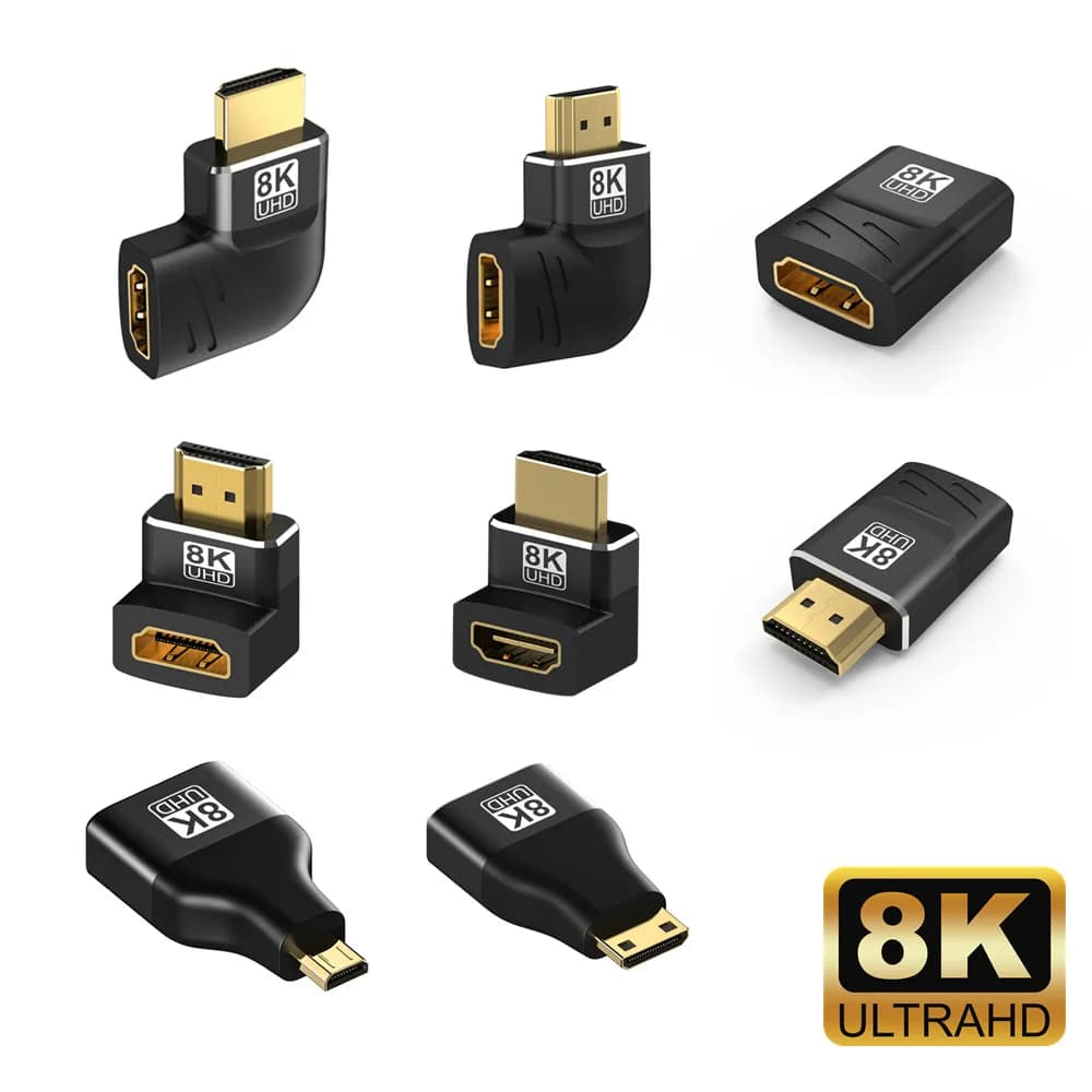 Adattatore Connettore HDMI 2.1 8K Mini HDMI Micro HDMI 270 90 Gradi 8k 60hz Maschio a Femmina per HDTV PS5/4 Laptop Estensore HDMI 8k