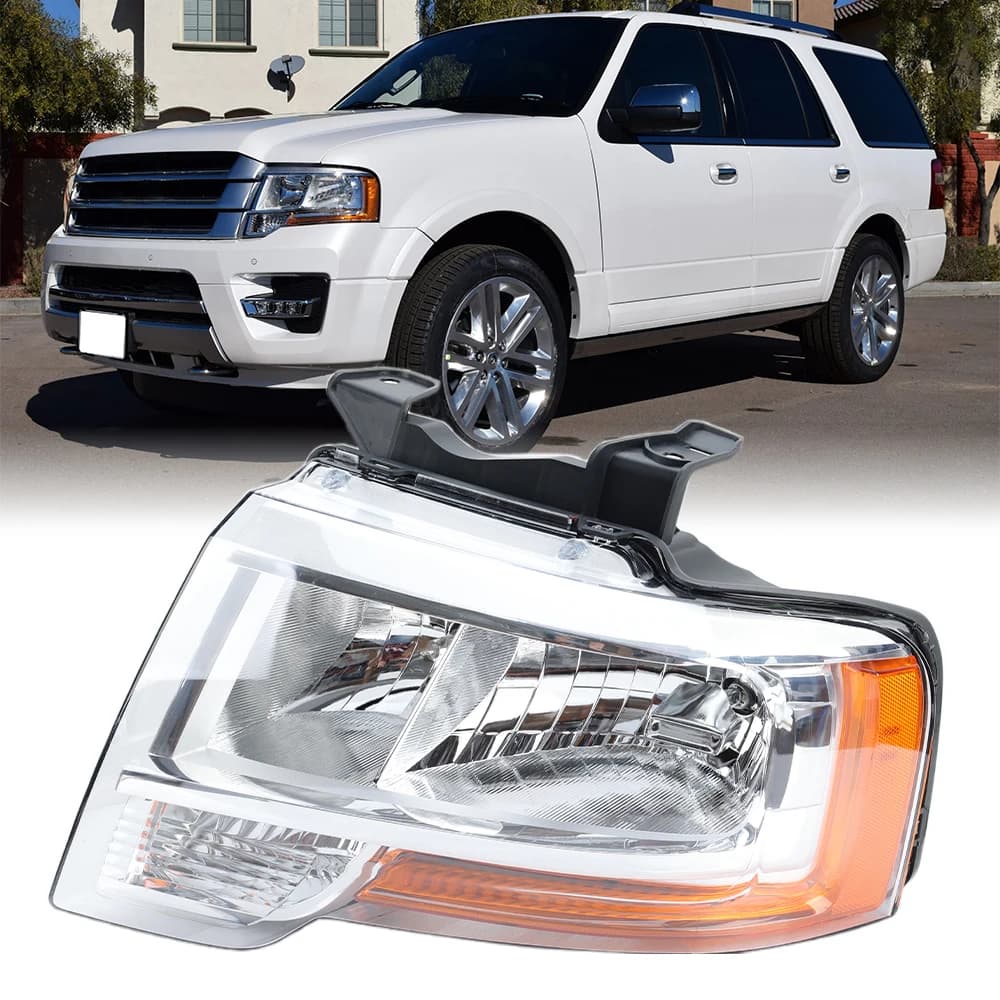 1 Pezzo Gruppo Faro Anteriore Sinistro Compatibile con Ford Expedition 2015 2016 2017, Faro Alogeno Sostitutivo FO2502346, Accessori Auto