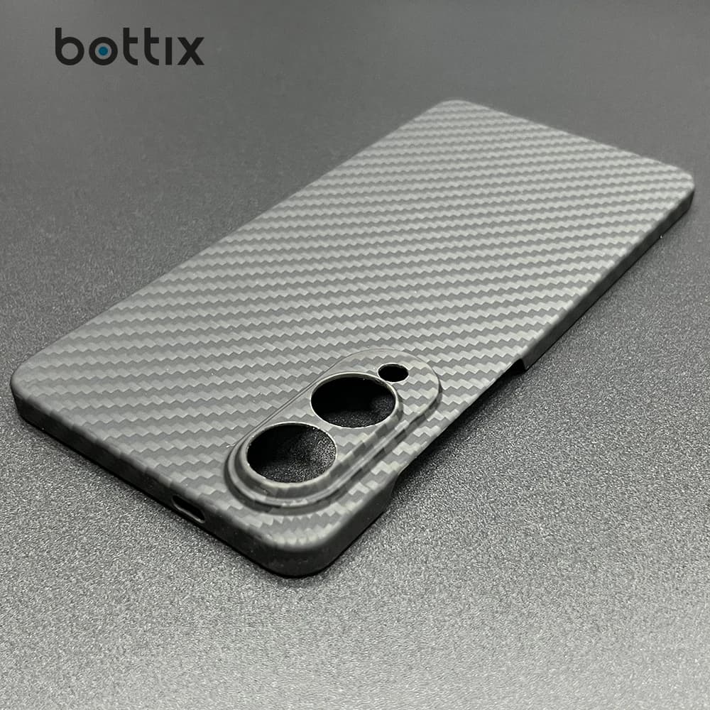 bottix Carbon Fiber Case for Samsung Galaxy S25 Edge Cover S25 FE Light Weight Anti-Scratch Aramid Thin Back Skin with Lens