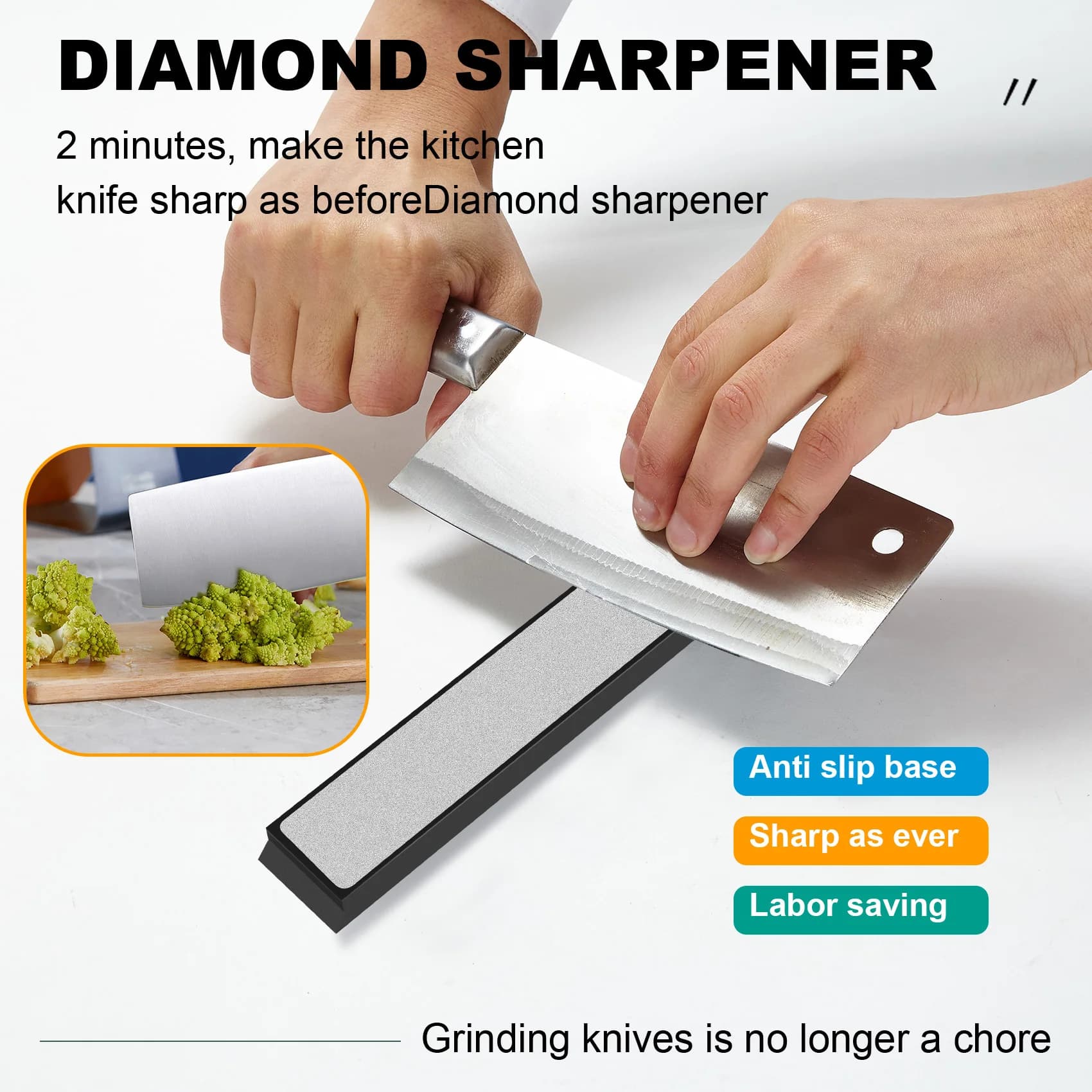 Top Sale 8Pcs Diamond Stone Bar Knife Sharpener Fixed Angle Sharpening Diamond Whetstone Kitchen Frinding Blade Sharpening