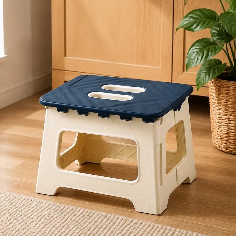Portable Foldable Camping Stool with Handle, Lightweight Non-Slip Seat for Hiking, Fishing, and Outdoor Activities