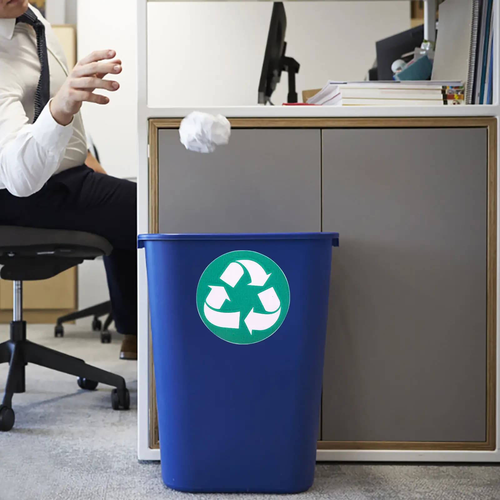 6Pcs Garbage Classification Labels Reusable Trash Bin Stickers Recycling Sorting Decals for Office Home Garden Waste Management