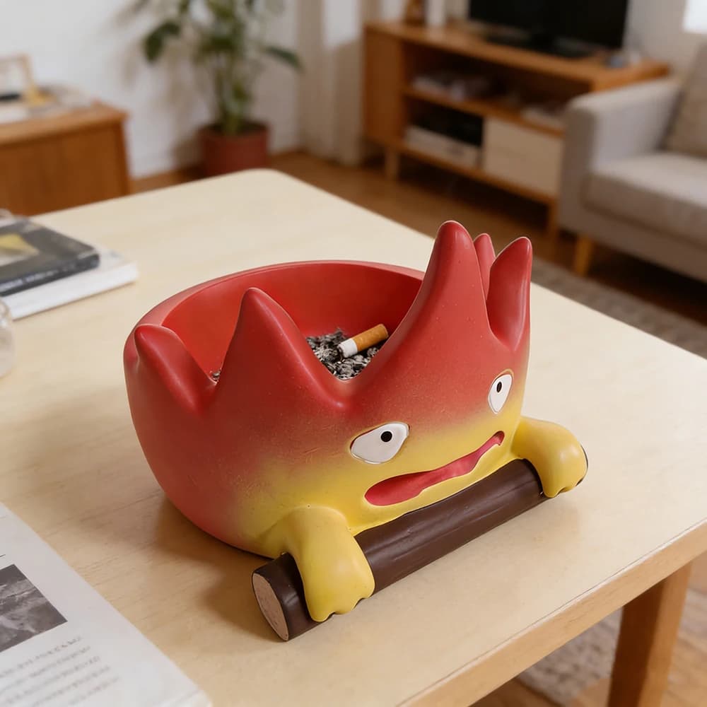 Posacenere a Forma di Fiamma, Decorazione da Tavolo per Casa, Creativo e Carino, Anti-Scappamento Ceneri, Regalo Decorativo