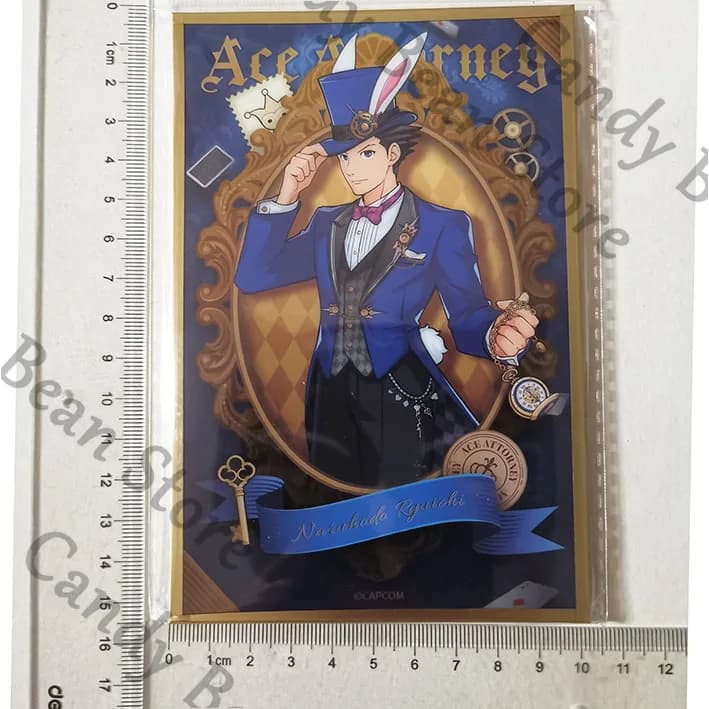 Ace Attorney Genuino Anime Phoenix Wright Miles Edgeworth Mei Karuma Cosplay ‌ cartone animato in cartoncino colorato ‌ la scheda di illustrazione ‌ Natale