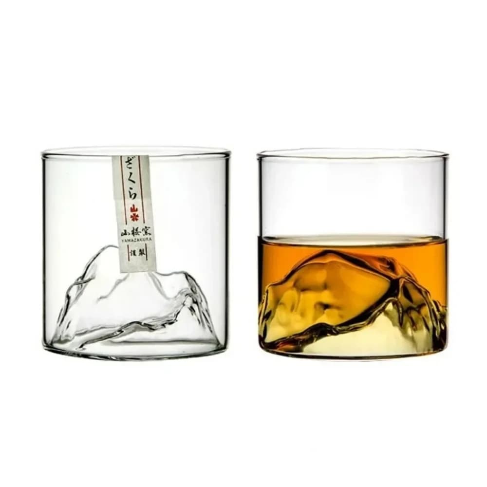 Set di Bicchieri da Whisky 3D Guanshan da 5 Oz, Calice in Cristallo Trasparente Adatto per Bere Whisky, Cognac, Cocktail e Vino Ghiacciato