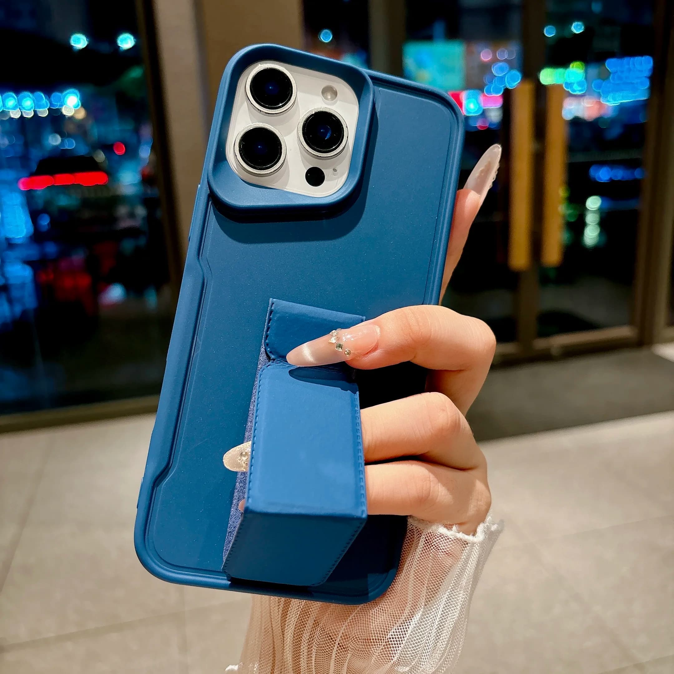 Custodia per telefono in silicone tinta unita di lusso per iPhone 17 16 15 14 13 12 11 ProMax con supporto, cover posteriore antiurto in TPU morbido