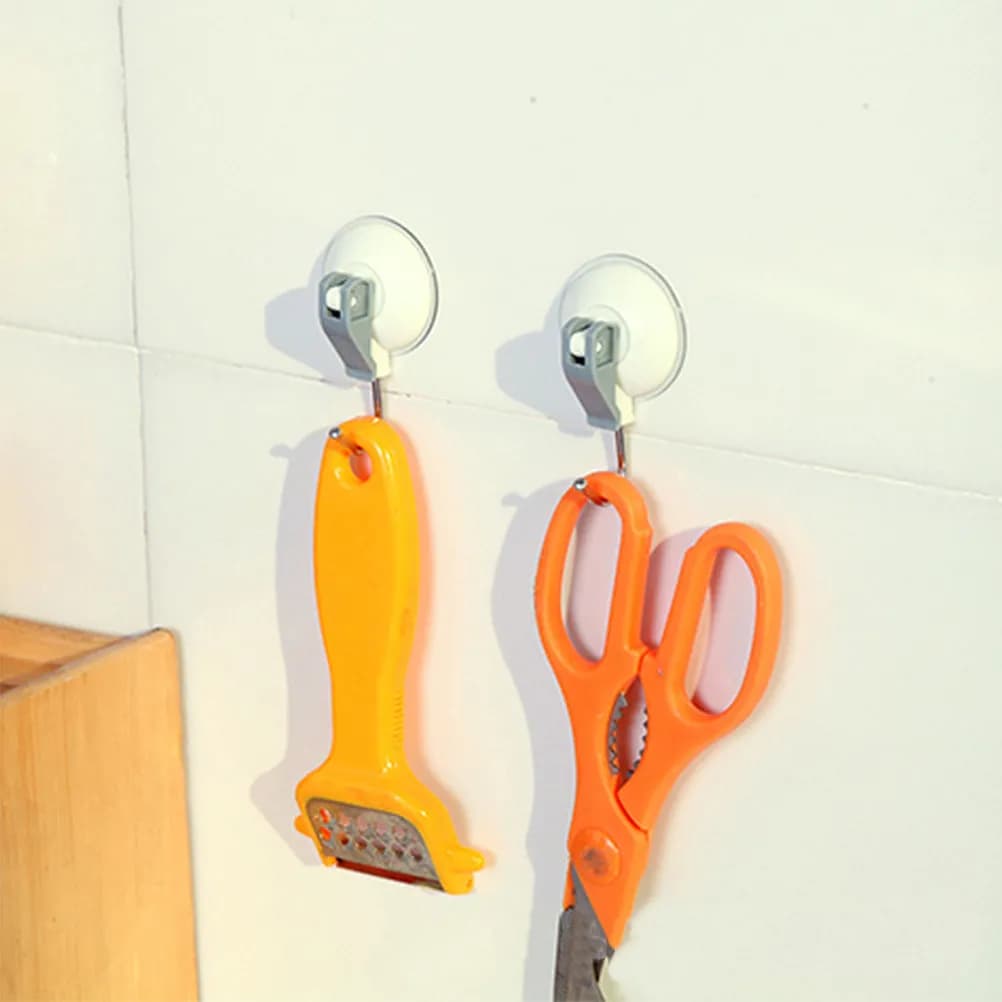 Set di 3 Ganci a Ventosa Industriali in ABS, Resistenti, per Bagno, Doccia, Cucina, per Appendere Borse, Cappelli, Ombrelli, Asciugamani