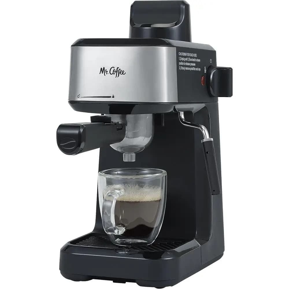 Macchina per espresso, cappuccino e latte da 4 tazze con caraffa per montare il latte in acciaio inossidabile