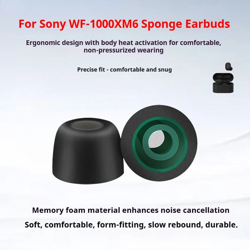 Memory foam rubber earphones Bluetooth True Wireless Sony WF-1000XM6, headphones for Sony WF-1000xm6 accessories