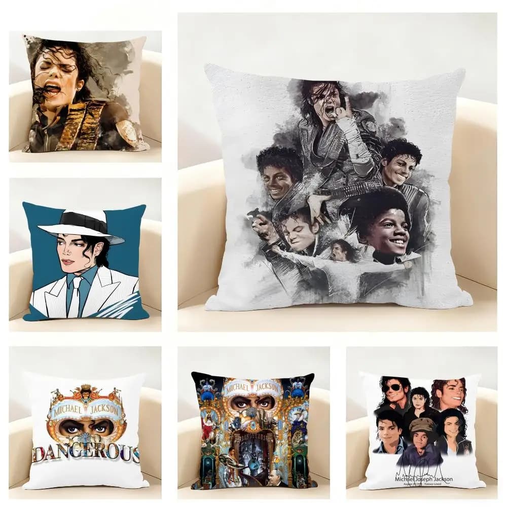 Michael-Jackson-Dangerous MJ dangerous album Cushion Cover Linen Minimalist Soft for Sofa Bed Home Room Decor
