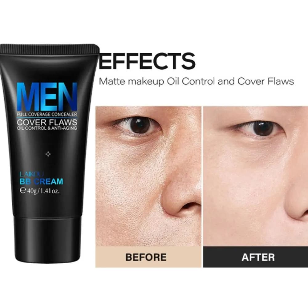 Nuovo BB Cream da 40g per Uomo, Rimuove le Lentiggini, Sbiancante, Controllo dell'Olio, Correttore, Cosmetico per Illuminare la Pelle, Liquido per il Viso