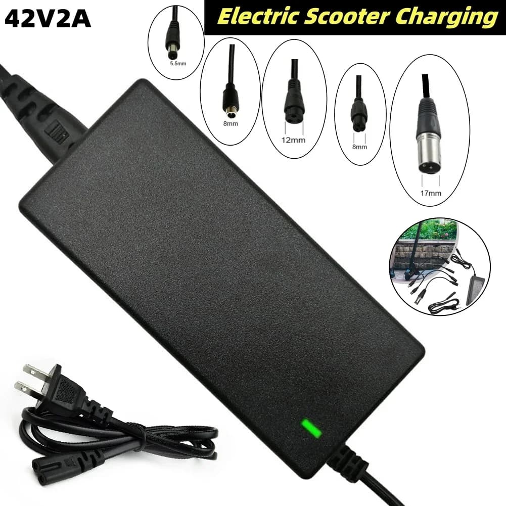 Electric Scooter Charging Converter AC 100V-240V For 24V-36V Lithium Battery For US/EU Plug Charger Power Adapter DC 42V 2A