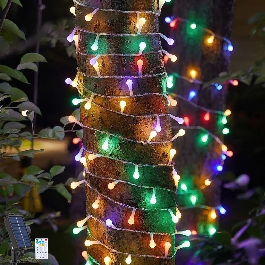 Luci Solari a Globo a Forma di Ciliegia Macaron, Ricaricabili USB, 11 Modalità, Dimmerabili a Gradini, Luci Fatate per Balcone, Patio, Camera da Letto, Decorazioni Matrimonio