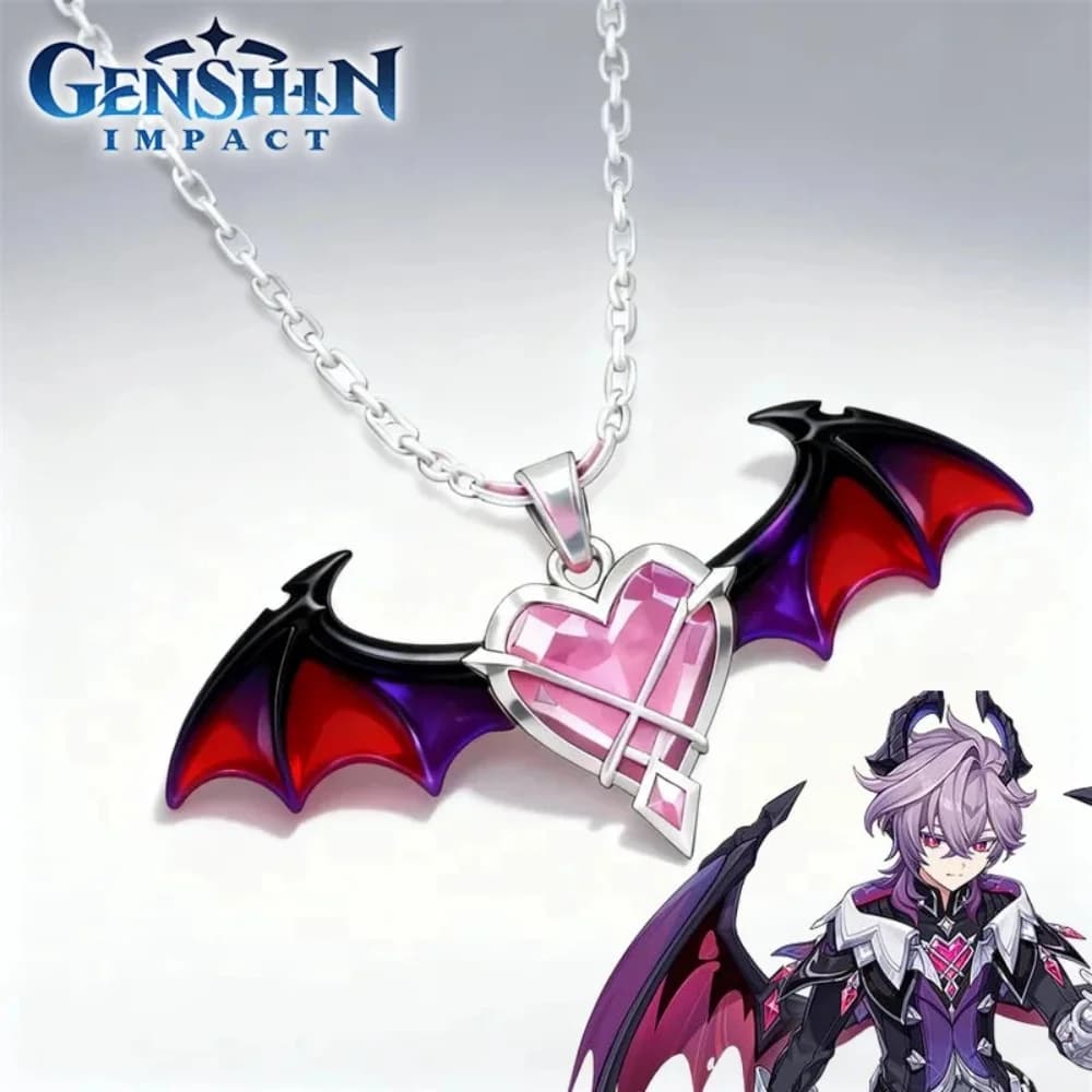 Collana Cosplay di Durin dal Gioco Genshin Impact, Ciondolo Ali di Drago, Catena Unisex per Clavicola, Accessorio per Coppie