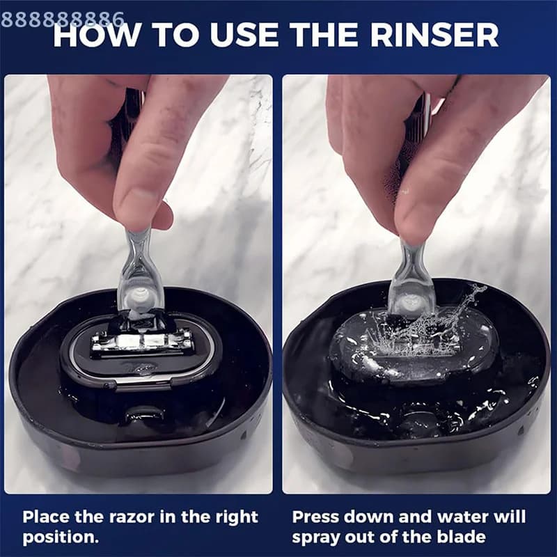Plastic No Batteries Shaver Storage Rack Rinser Cleaner For Most Head Razors Razor Efficiently Save Water Shaving Razor Rinser