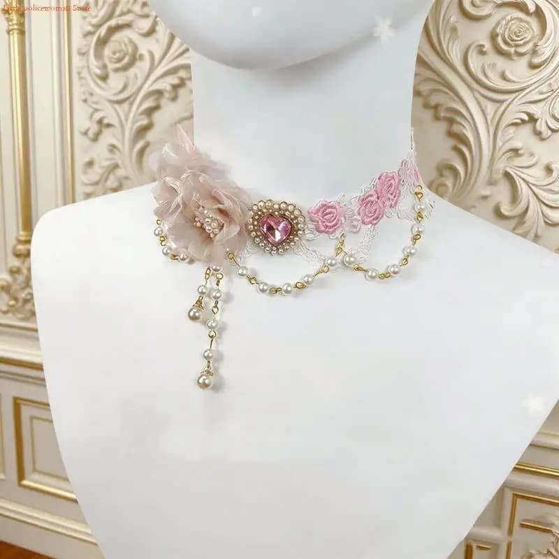 E06E Elegante collana perle con pietre preziose Catena regolabile con clavicola per gioielli da donna