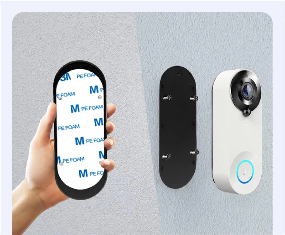 Tuya APP Smartlife WiFi Campanello 1080P Videocitofono grandangolare Citofono Visualizzatore visivo spioncino con carillon per la casa Secur