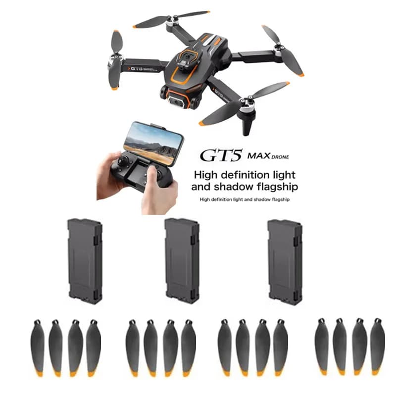 GT5 MAX Drone Batteria 3.7V 800MAH Batteria/Elica Per GT5 Drone Brushless GT5MAX Drone Batteria Pale GT5 RC Drone Batteria giocattolo