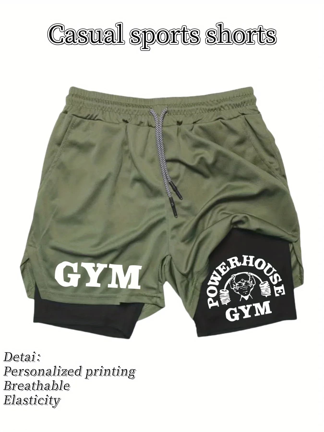 Pantaloncini Sportivi Casual da Uomo, Traspiranti, ad Asciugatura Rapida, Elastici, Comodi, Leggeri, alla Moda, per Corsa e Allenamento