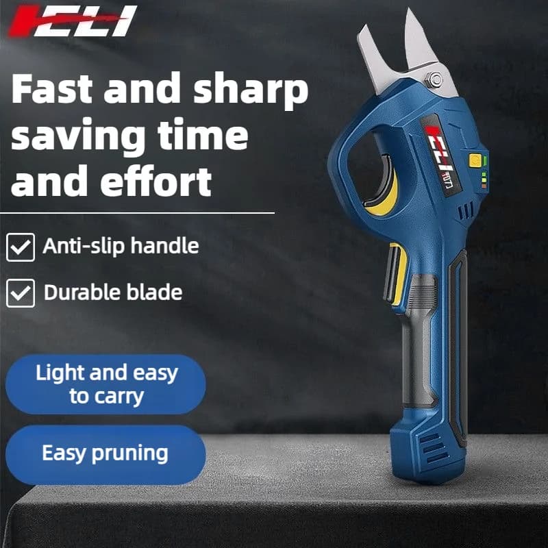 Forbici Elettriche per Potatura HELI, Attrezzo da Giardino 4000mAh, Potatore con Schermo LED, Senza Fili, per Alberi da Frutto, Forbici Elettriche da 15mm, Utensile Elettrico