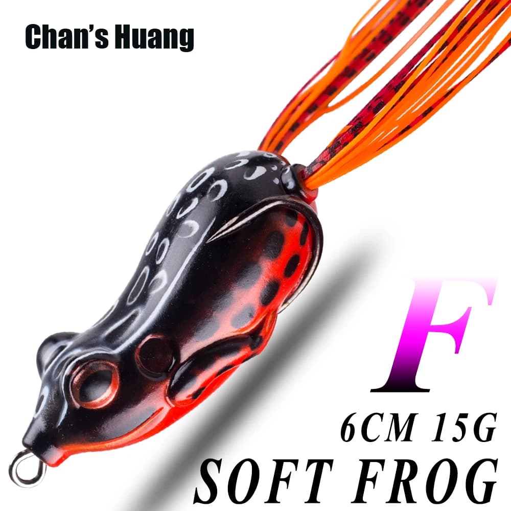 Chan's Huang 1PCS Topwater Esca Morbida Rana Richiamo di Pesca 6CM 15G Tubo Morbido Rana Nero Seabass Killer Attrezzatura Da Pesca Artificiale