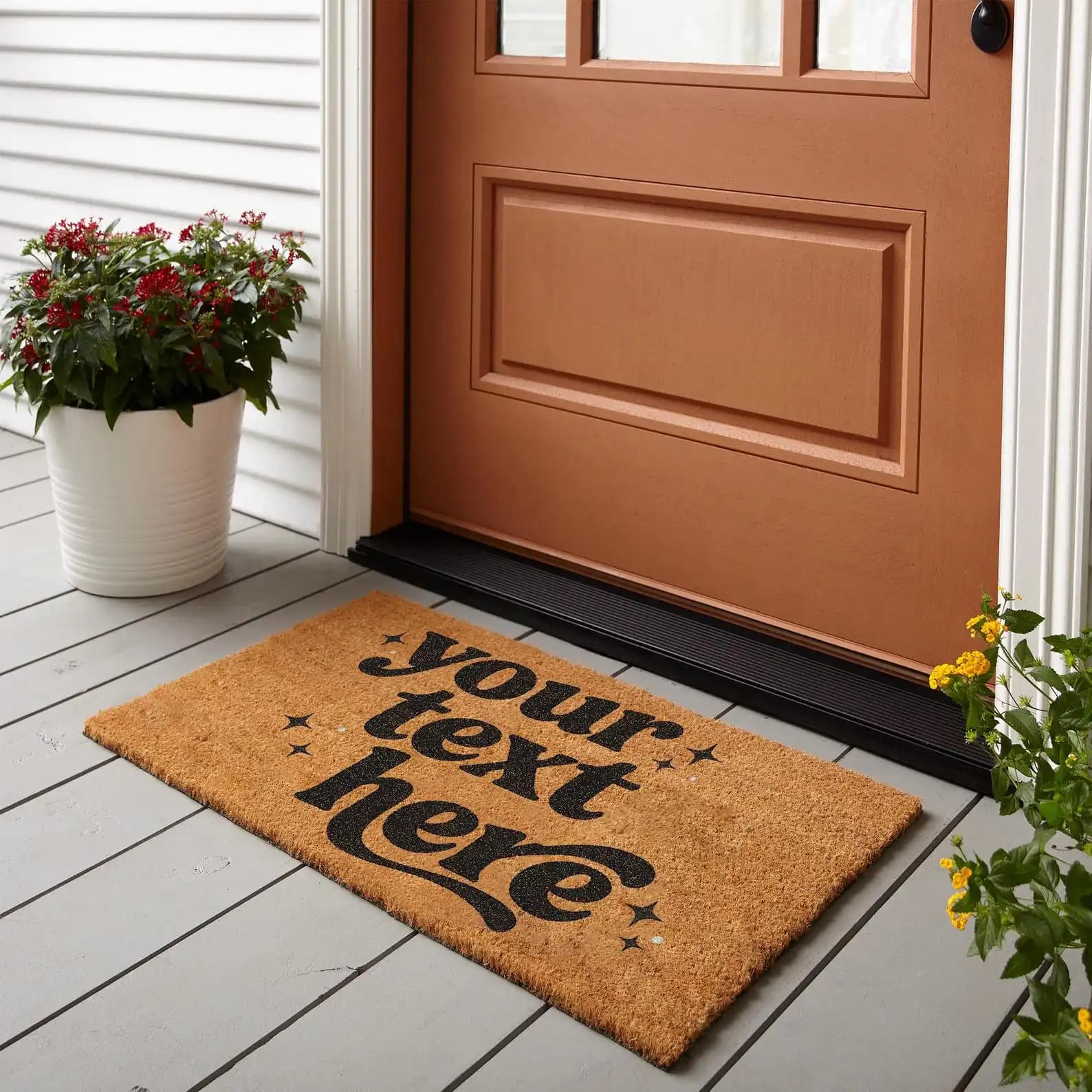 Tappeto d'ingresso personalizzato per famiglia e azienda, zerbino di benvenuto con il tuo testo, tappeto decorativo estetico per porta d'ingresso, tappeto con testo personalizzato