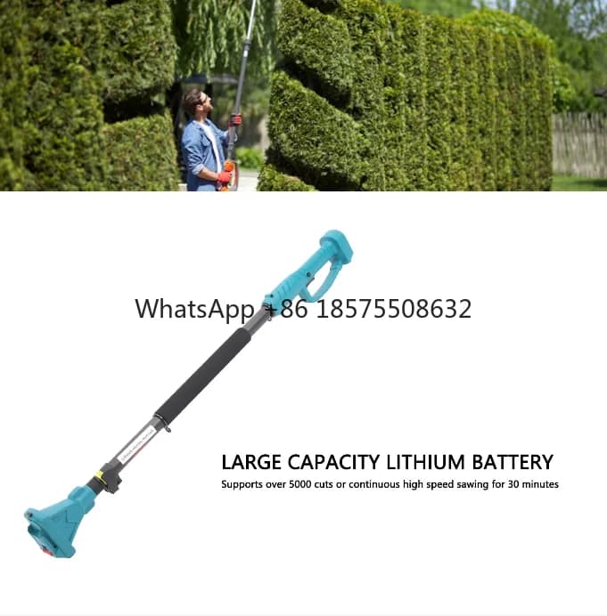 Cordless Pruning Shears Extension Pole Anti Slip Handle Rotating Head Electric Tree Pruner Pole 4.92 Ft Pruning Telescoping Rod