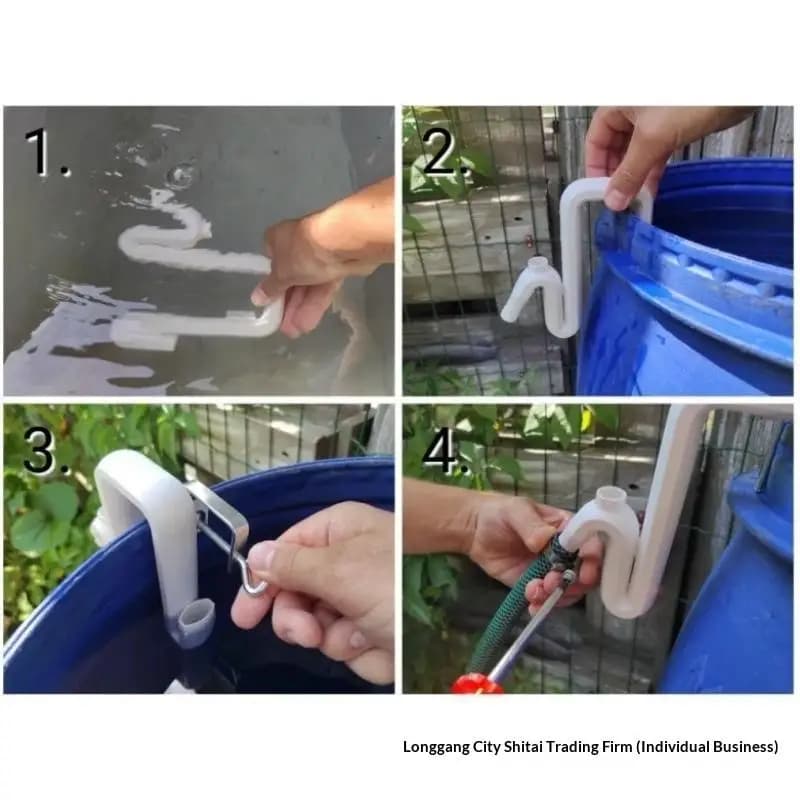 /KQM/Self Priming Siphon Hose No-Drill Overflow Pipe Auto Drain And Fill Rainwater Transfer Overflow Pipe Tools Garden Hose Hook