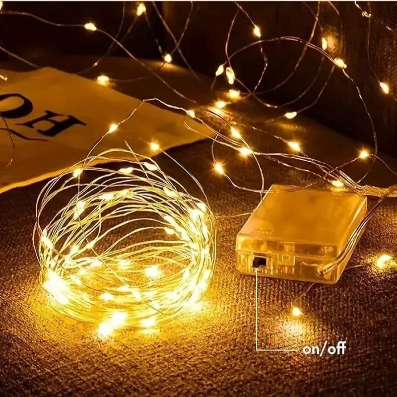 1/2/3/5/10/20M LED Lights Battery Powered Copper Wire String Lights for Bedroom Garden Wedding Party Christmas Decoration
