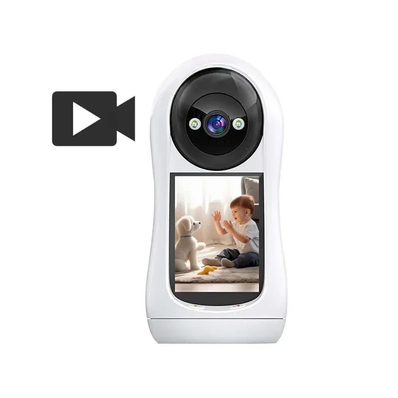 Telecamere di sicurezza WiFi wireless da 3 MP Videochiamata con un clic con schermo IPS da 2,8 pollici Telecamera di sorveglianza Rilevamento pianto Baby monitor