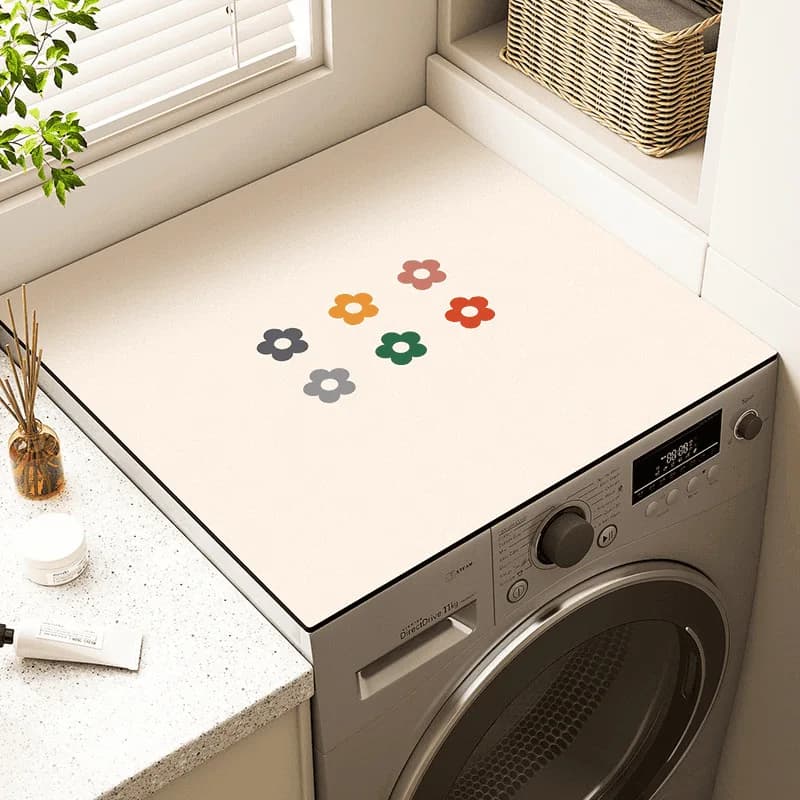 VIKAMA French Romantic Washing Machine Top Cover Pad Waterproof Anti-Slip Drum Washing Machine Dust Pad Home Decor Cute Dust