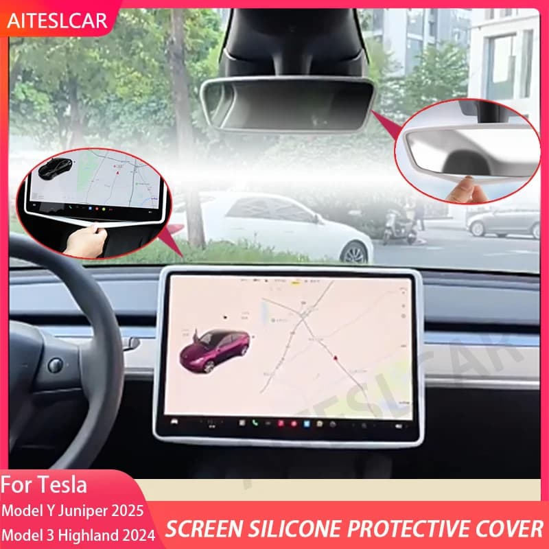 Cornice proteggi schermo per Tesla Model 3 Y Highland Display Edge Copertura protettiva Decorazione console centrale Accessori interni