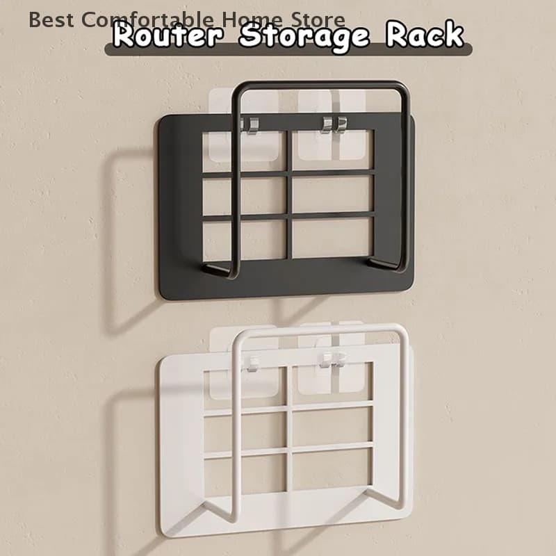 Hot Selling Versatile Wall Router and Set-top Box Support - Trayless Multipurpose shelf with practical hooks