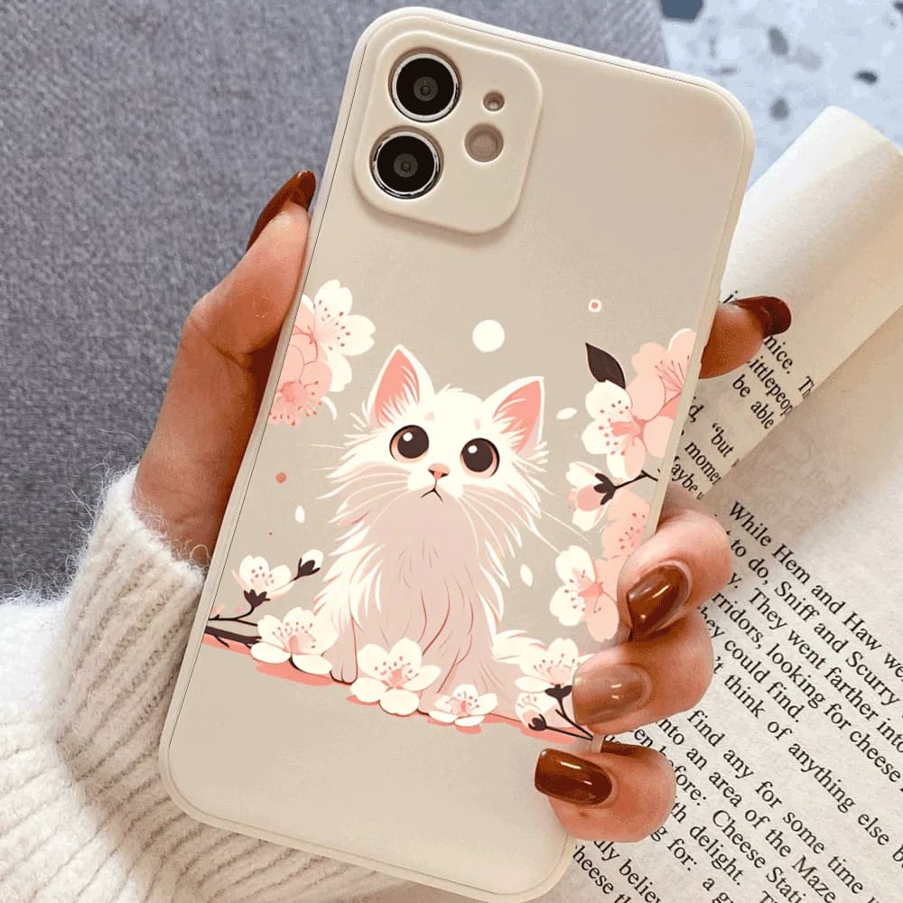 Cute Cat silicone Phone Case for For Xiaomi Redmi Note 14 13 12 11 10 9 8 7 14Pro Plus 4G 5G Anti-Scratch Slim Fit Trendy Cover