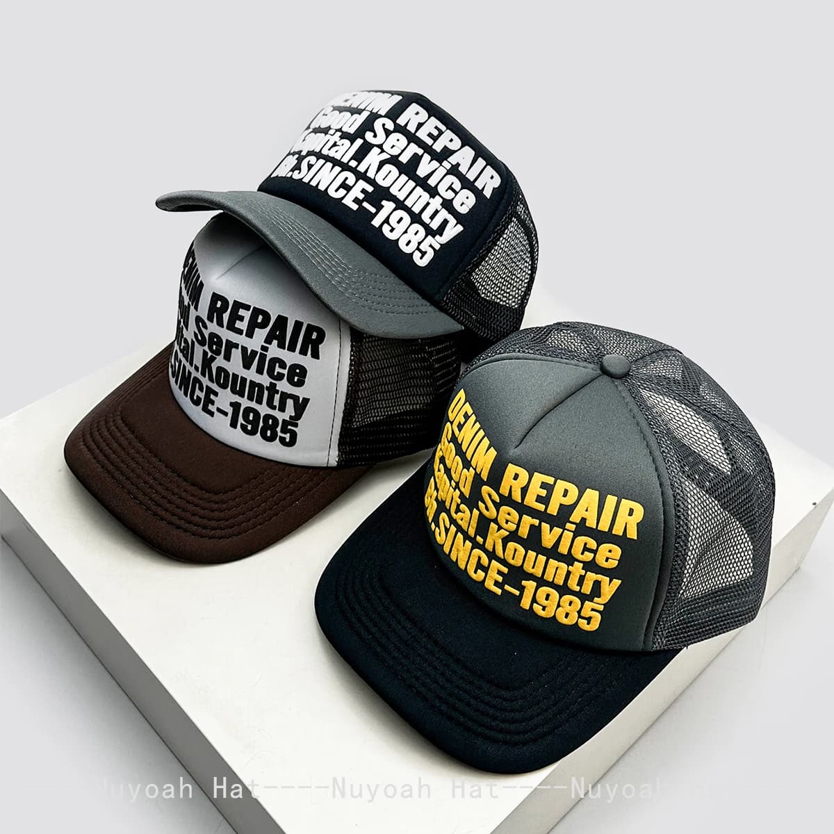 New Men Women Street Color Block Letters Baseball Hats Breathable Personal Sunshade Street Trucker Caps Mesh Versatile Fashion