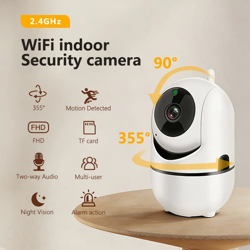 Telecamera IP WiFi con Tracciamento Automatico 3MP, Telecamera di Sorveglianza Wireless per Casa Intelligente con Visione Notturna Completa, Baby Monitor