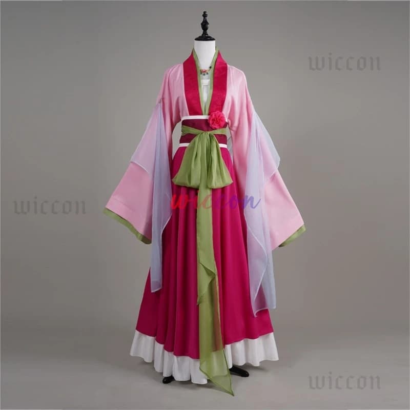 Maomao Costume Cosplay Parrucca Anime The Apothecary Diaries Abito rosa Collana Kusuriya No Hitorigoto Festa di Halloween per le donne