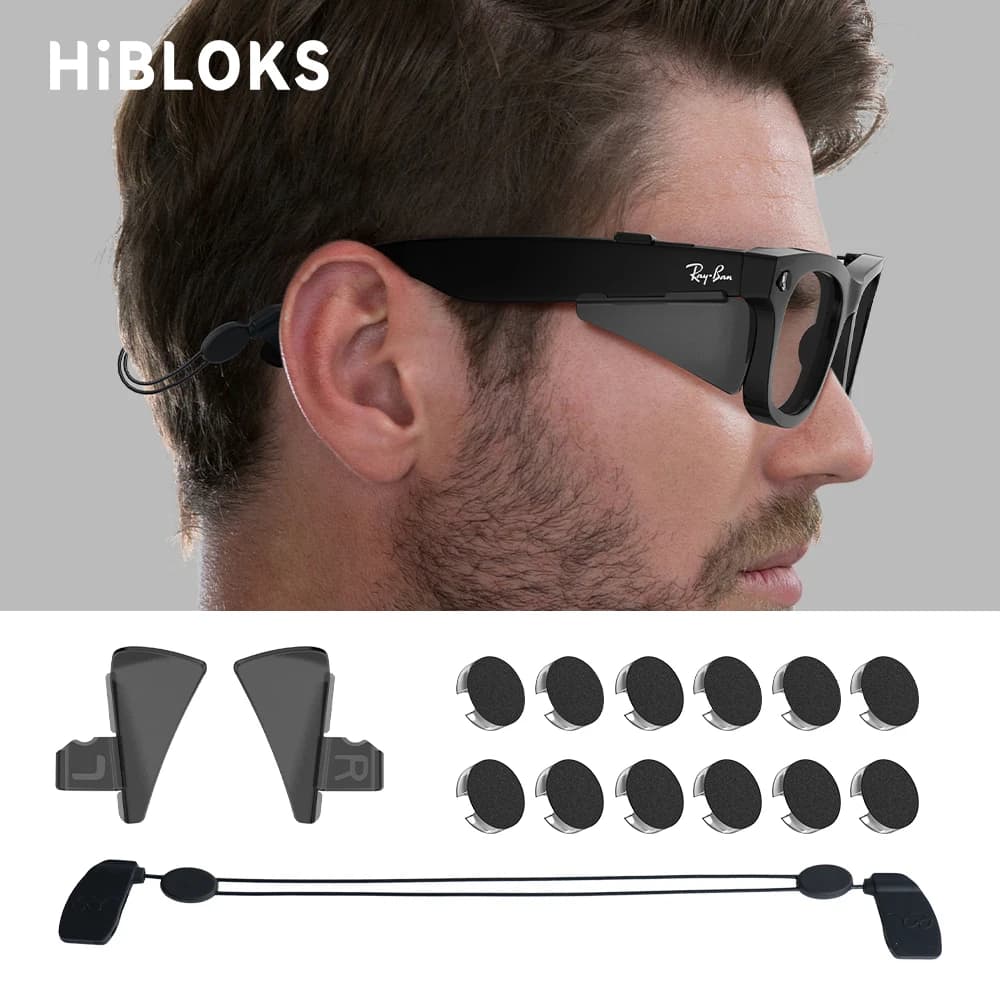 HiBloks For Ray-Ban Meta Wayfarer RW4006 4008 Skyler Headliner Sunshade Stickers/Baffle Glasses Lanyard Set Glasses Accessories