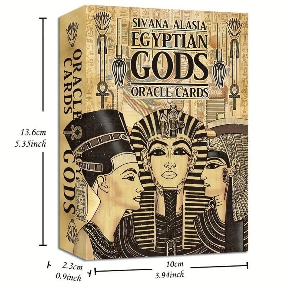 Carte Oracolo degli Dei Egizi - 12,6*8,9 cm - Mazzo di Divinazione dell'Antico Egitto per Meditazione e Guida - Stile Arte su Papiro