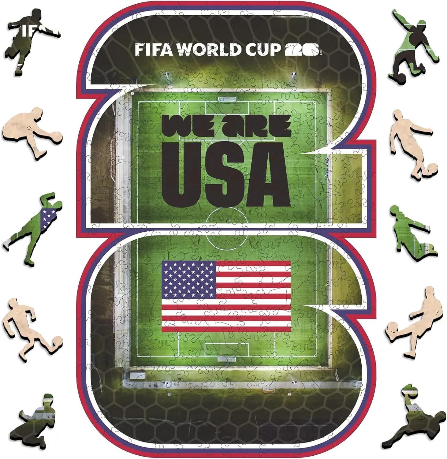 Puzzle Ufficiale della Coppa del Mondo FIFA 2026 Edizione USA, 200 Pezzi in Legno per Adulti, Regalo Ufficiale Autorizzato per Uomini
