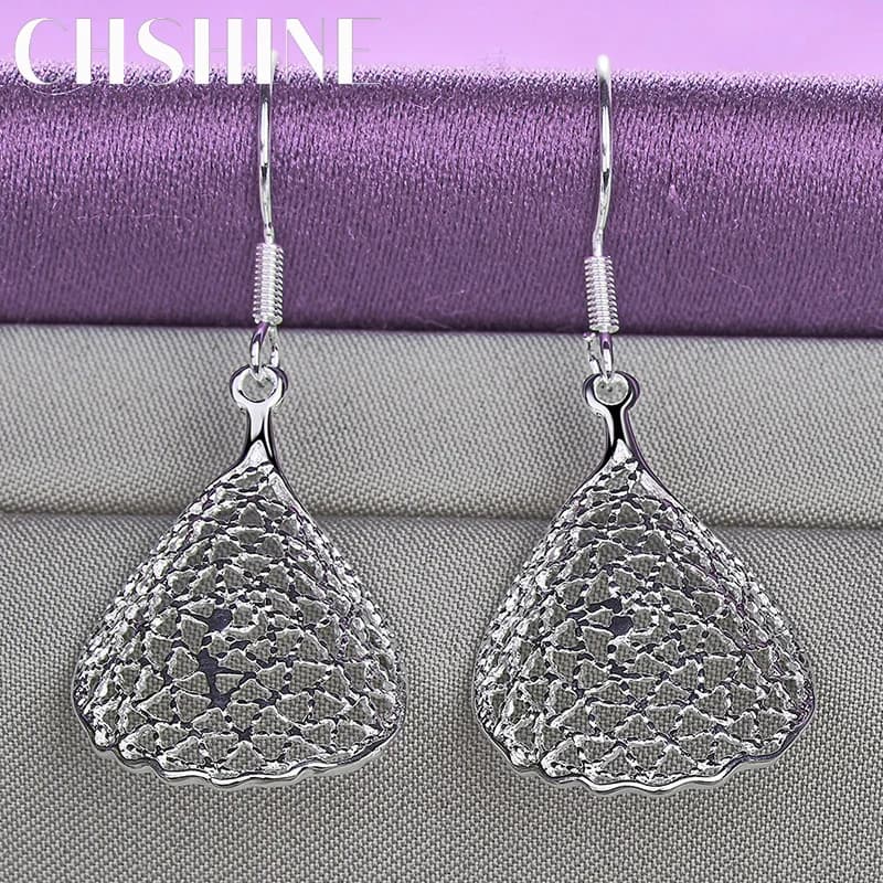 CHSHINE Orecchini a rete da pesca in argento sterling 925 per gioielli Eardrop con ciondoli alla moda per la festa nuziale delle donne