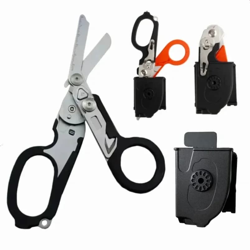 Multifunctional Folding Tactical Shears, First Aid Emergency Rescue Scissors, Outdoor Survival Multi‑Tool Trauma Shears for EDC
