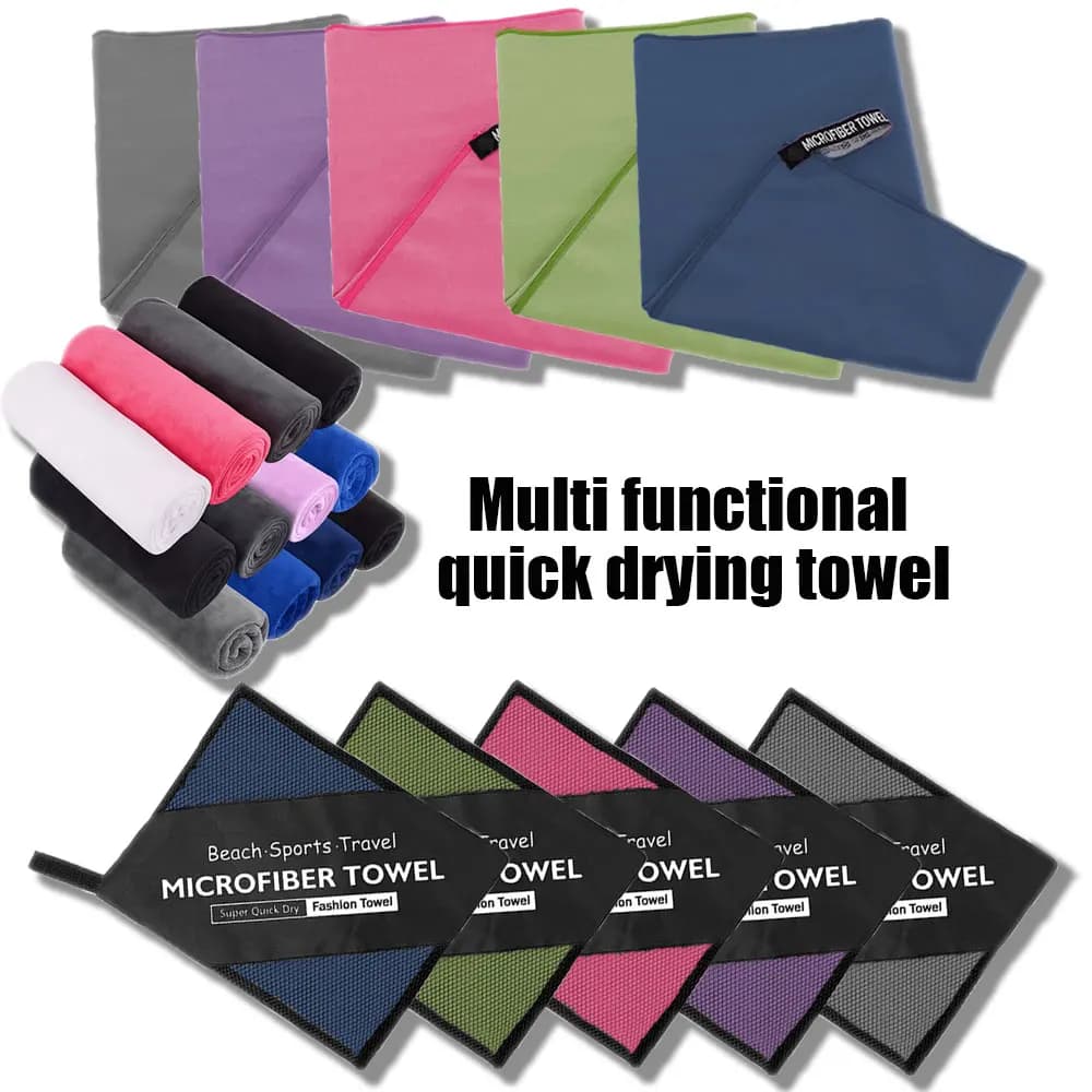 Asciugamano da Palestra in Microfibra ad Asciugatura Rapida, Super Assorbente e Leggero, per Sport, Fitness, Yoga, Corsa, con Borsa a Rete Quadrata Multipla