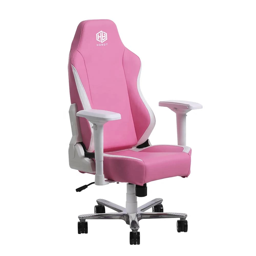 Sedia Girevole Rosa per Bambini, Sedia da Ufficio e Studio Girevole, Sedia da Gaming in Pelle PU, Legno, Nylon e Materiale Sintetico per Videogiochi