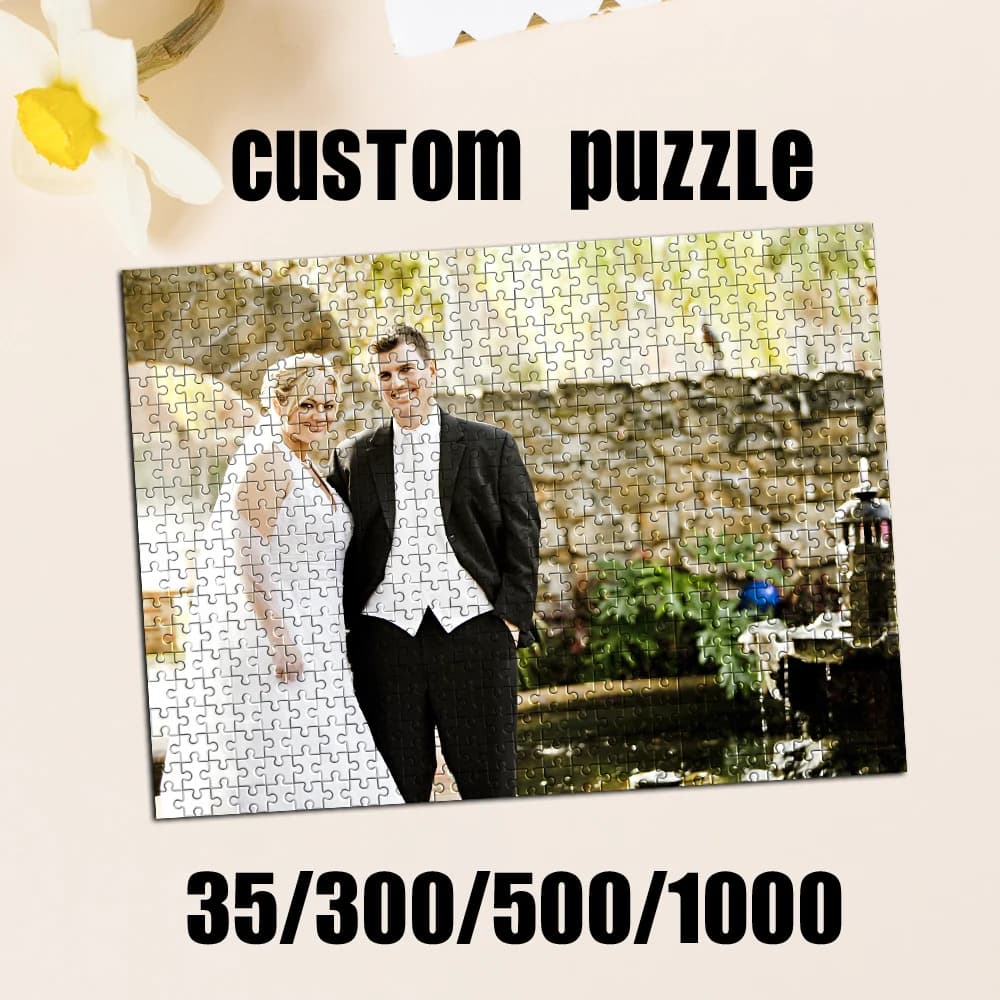 35/300/500/1000pcs Personalized Custom Photo Puzzle wedding photos Jigsaw Gifts Family Educational Toys