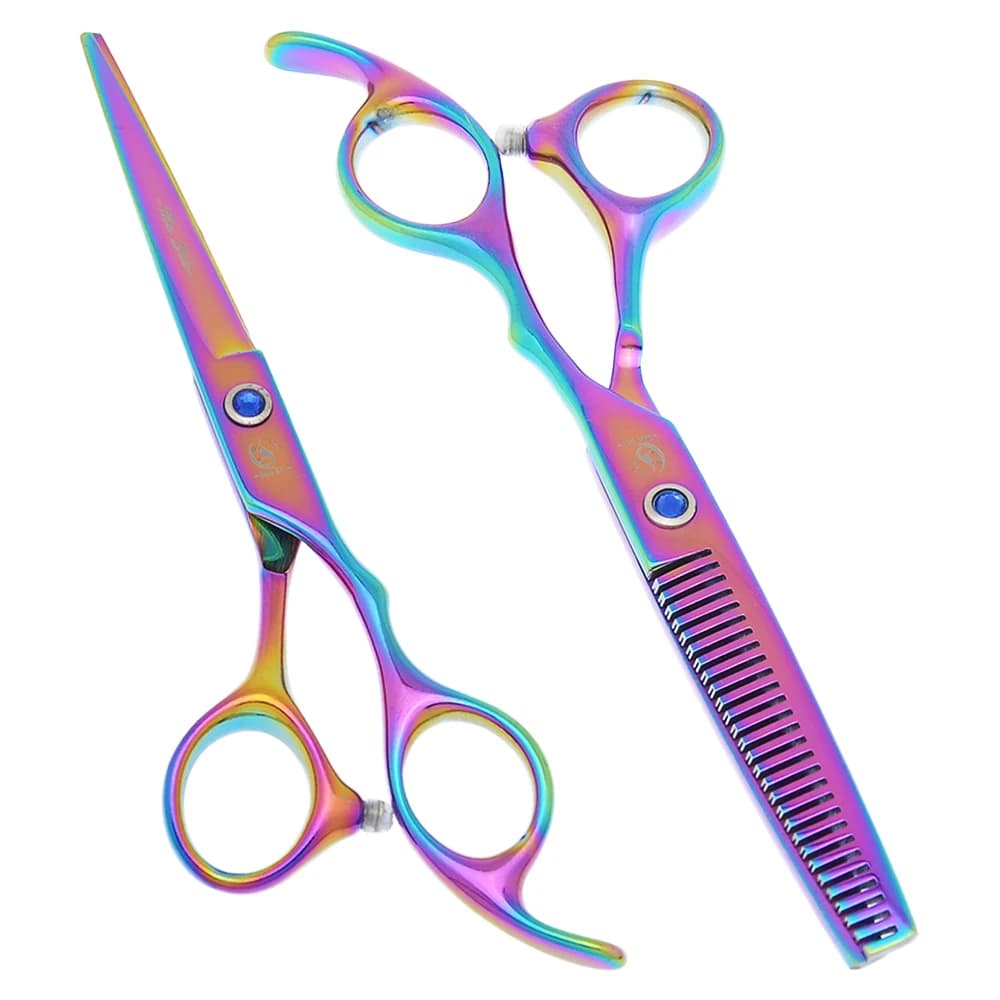 6.0" Professional Hairdressing Scissors Set Stainless Steel Barbers Hair Cutting Thinning Shears Salon Haircut Clippers A0174A