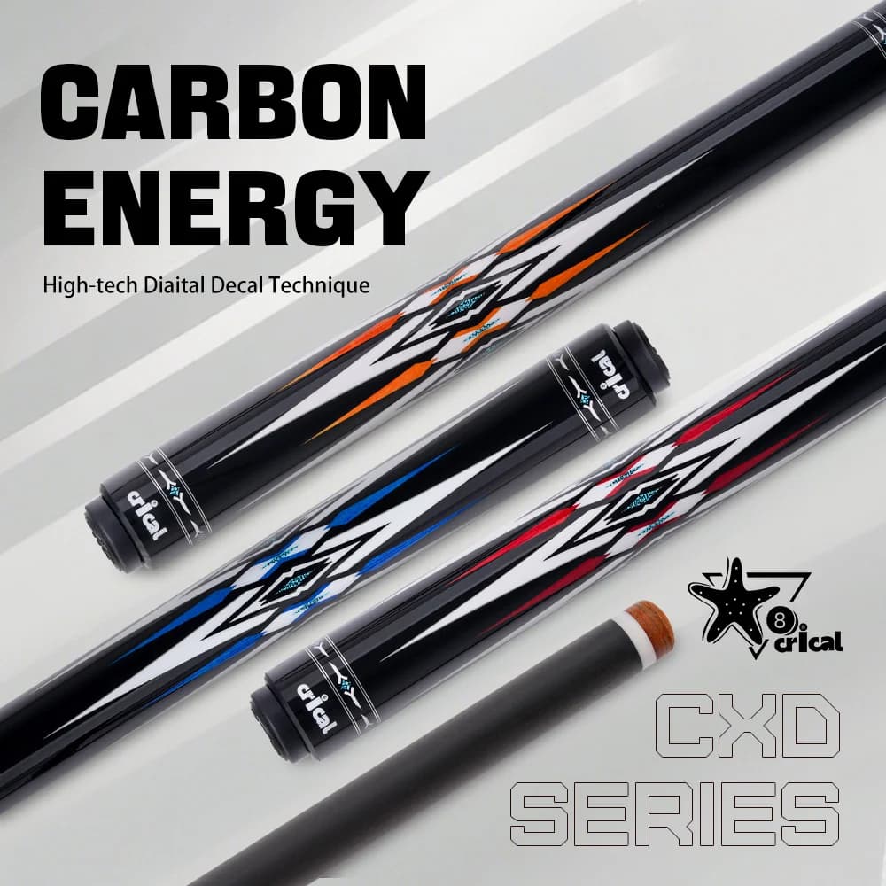 CRICAL Carbon Fiber Pool Cue Stick Professional Pool Sticks Low Deflection Pro Taper Tournament Billiard Cues with 12.5mm Tip
