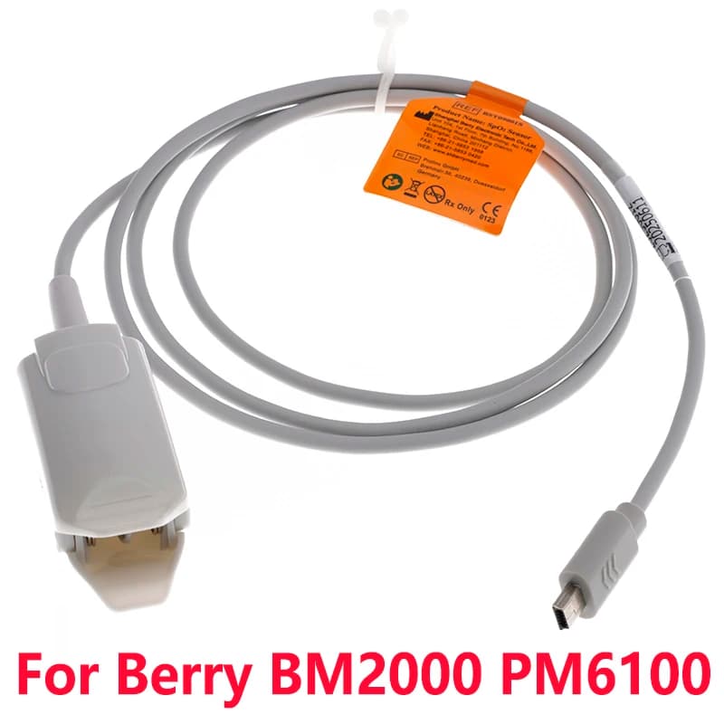 Spo2 muslimex original 10pin USB sensor for patient monitor Berry BM2000 PM6100, probe cable adult finger / child.
